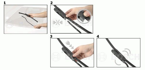 Монтаж бескаркасного дворника bayonet Монтаж бескаркасного стеклоочитителя bayonet